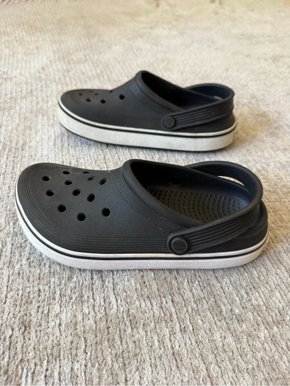Crocs Crocband Black Platform Clogs Shoes Juniors Size J3